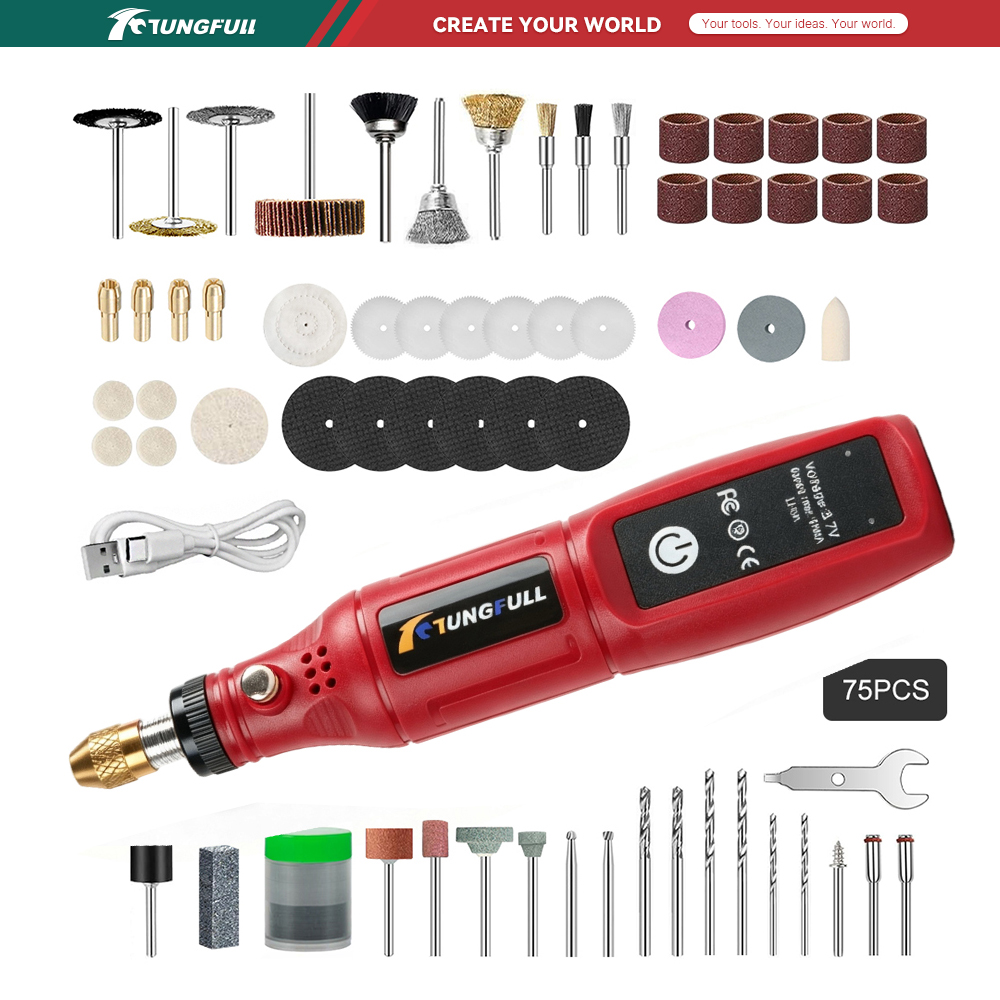 Power Tools Safety - Беспроводной роторный инструмент TUNGFULL 3.7V с