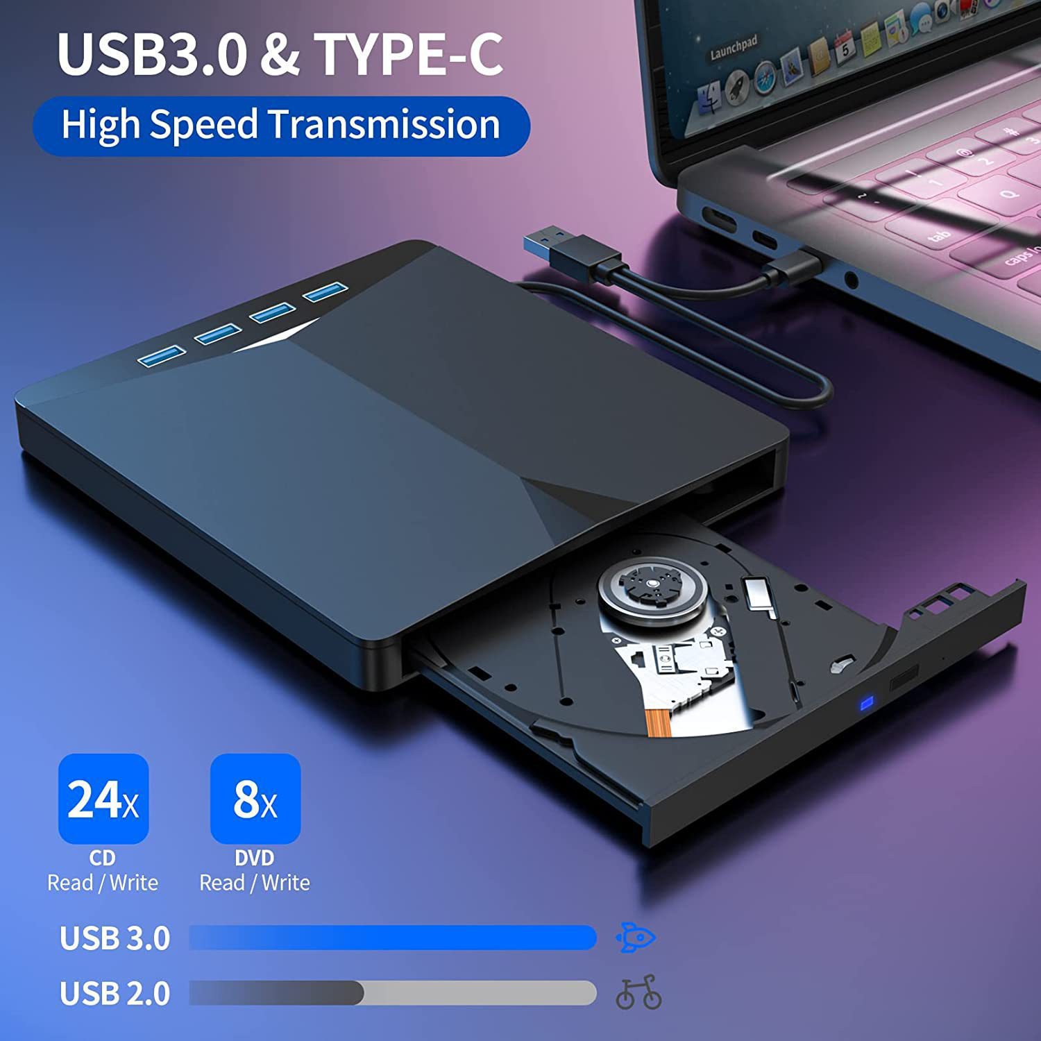 Power Tools Windows 10 - Внешний DVD-привод 7-в-1 USB 3.0 Type-C